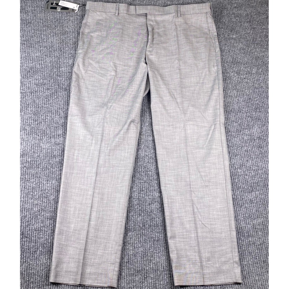 Savane Performance Dress Pants Mens 40x32 Grey Straight Fit Stretch New